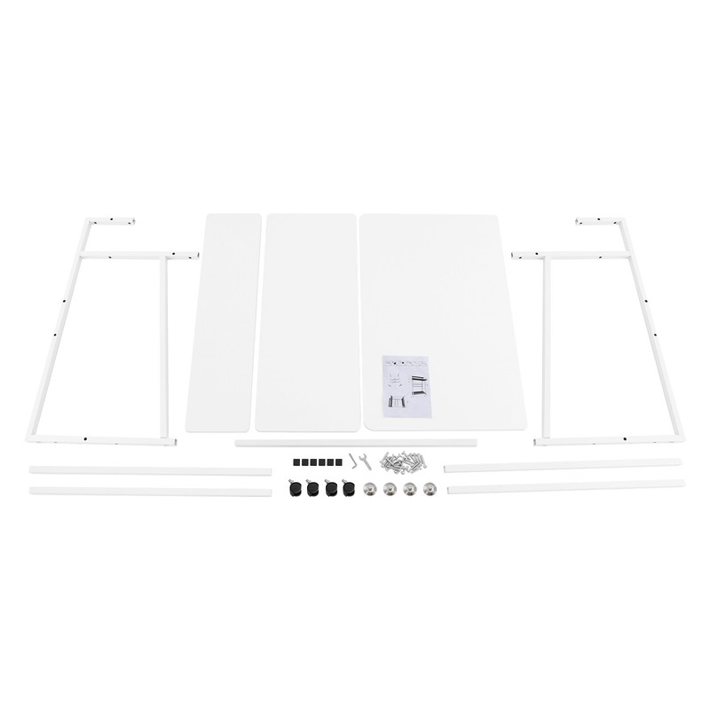 3-tier Rolling Computer Desk Capacity 55kg/121 lbs Modern Home Office Desk White gallery