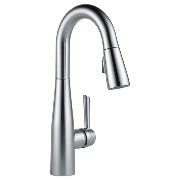 Delta Essa Pull-Down Bar/Prep Faucet Arctic Stainless-Certified Refurbished