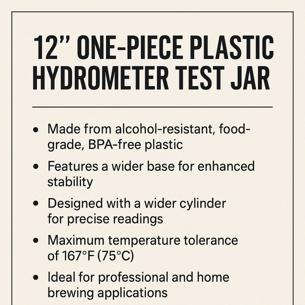 LD Carlson 12in One-Piece Plastic Hydrometer Test Jar gallery