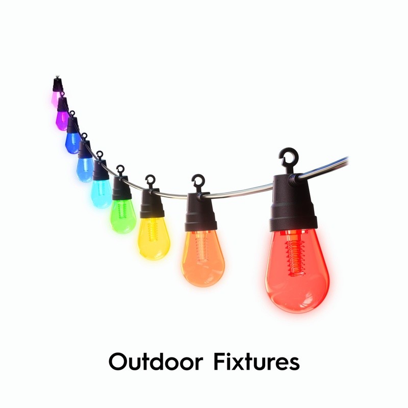 Smart Outdoor LED String Lights 24FT Multicolor IP65 Waterproof Energy Saving US gallery