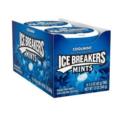 ICE Breakers Sugar Free Mints, Coolmint, 1.5 Ounce Pack of 8 Box, Free Shipping