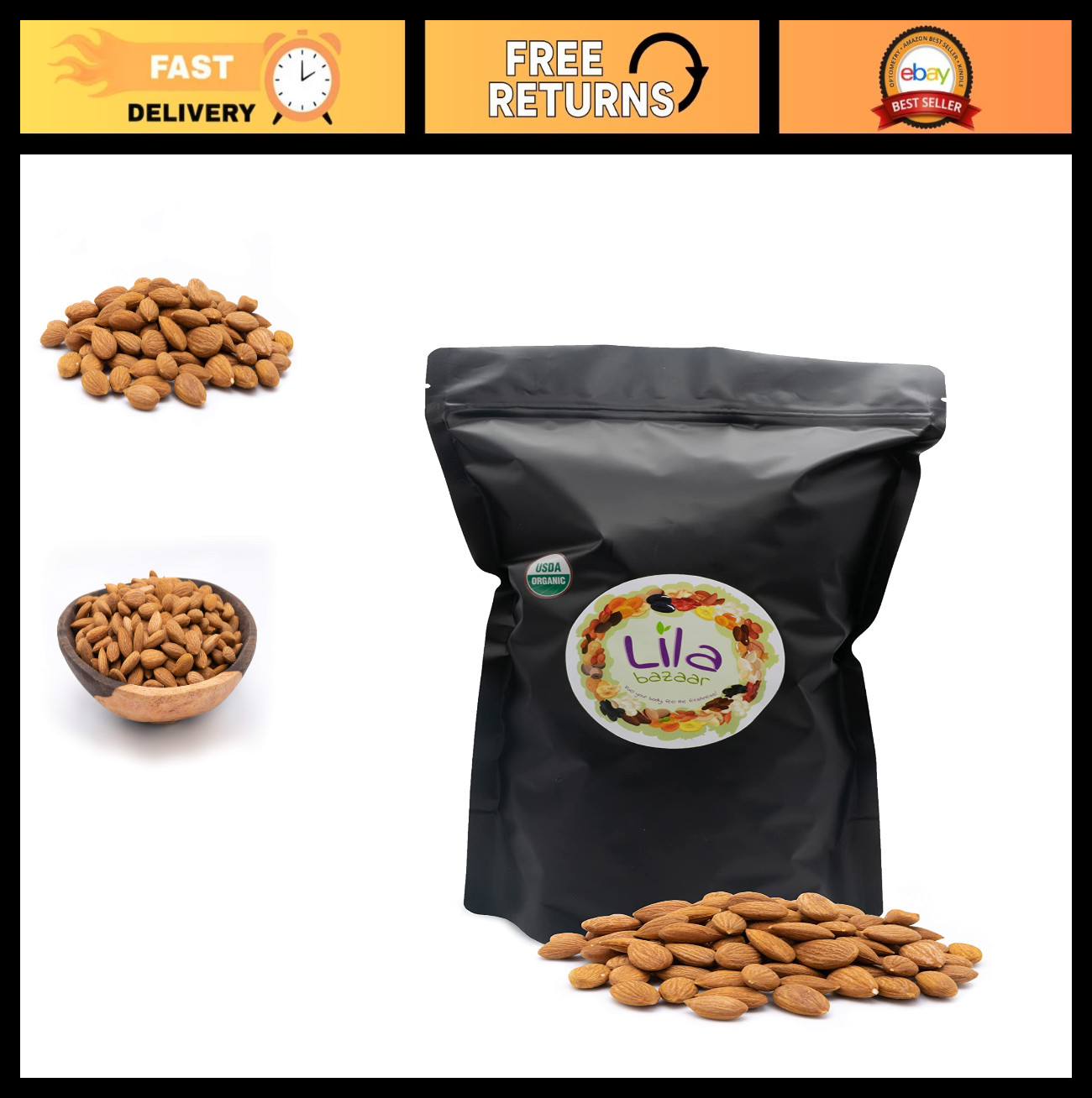Organic Sweet Apricot Kernels 1 LB - Raw, Unsalted, Non-GMO Seeds, Resealable Ba gallery