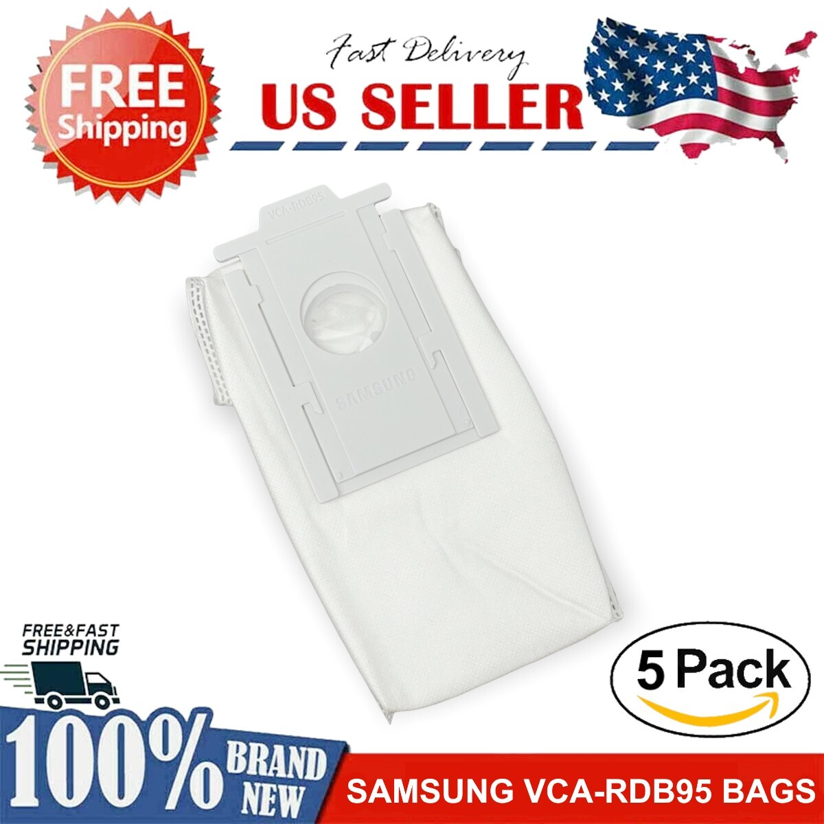 5 Pack GENUINE SAMSUNG VCA-RDB95 Jet Bot Jet Bot+ Robot Clean Station Dust Bag gallery
