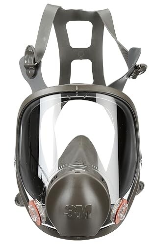 3M Safety 142-6800 Safety Reusable Full Face Mask Respirator, Grey, Medium gallery