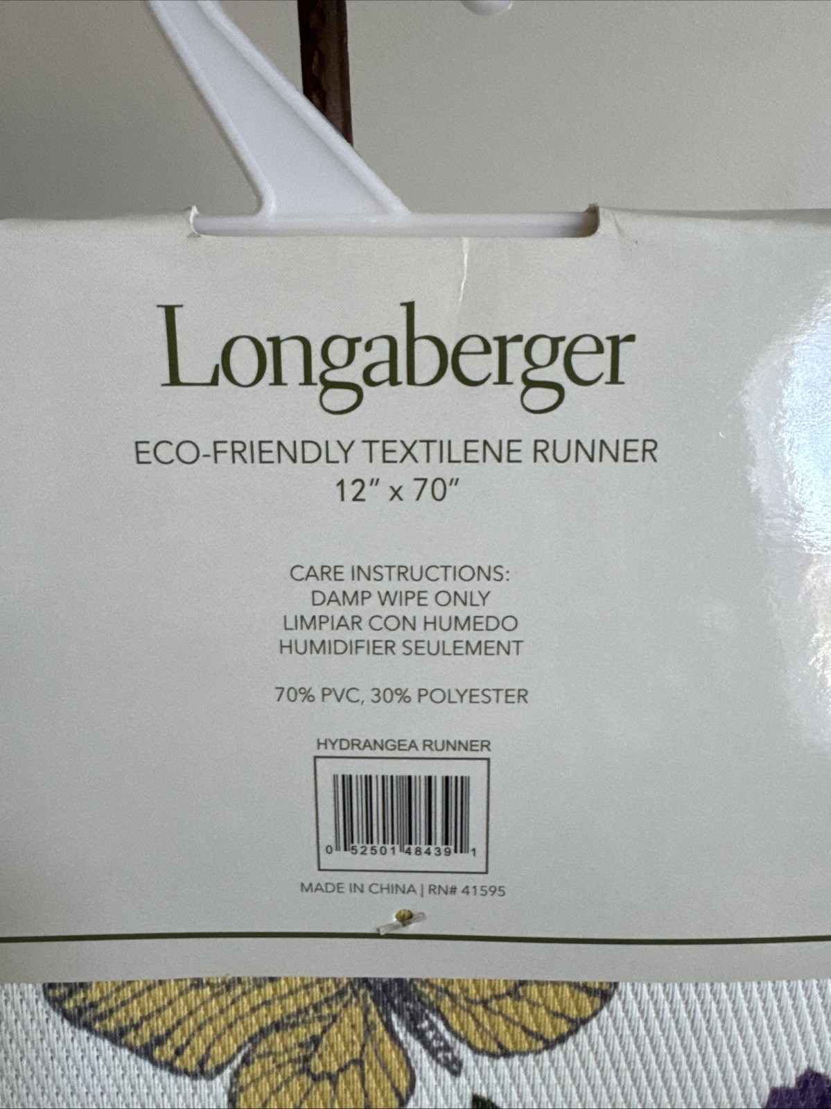 Longaberger Hydrangea Butterfly Runner 12 X 70 gallery