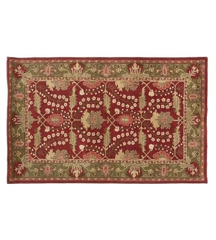 PB Franklin Multi Red Traditional Oriental Style Handmade Tufted 100% Woolen gallery