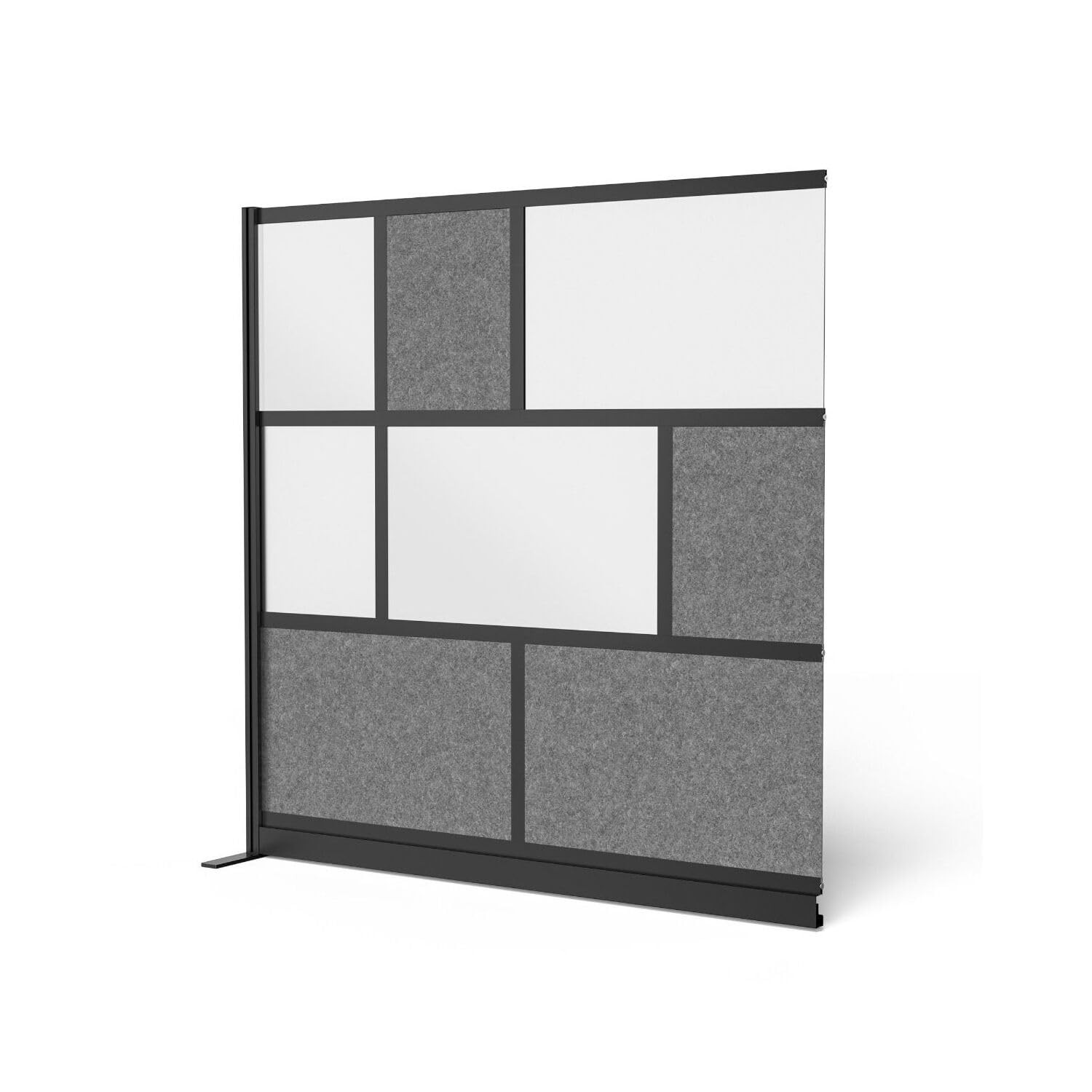 LUXOR MW-7070-XWCGB Modular Wall Room Divider System - Black Frame - 70" x 70" S gallery