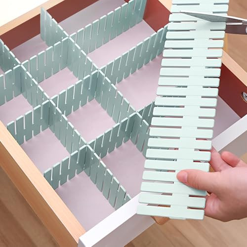 8PCS Drawer Divider - 14.5in*2.7in/37cm*7cm, DIY Grid Drawer Dividers for gallery
