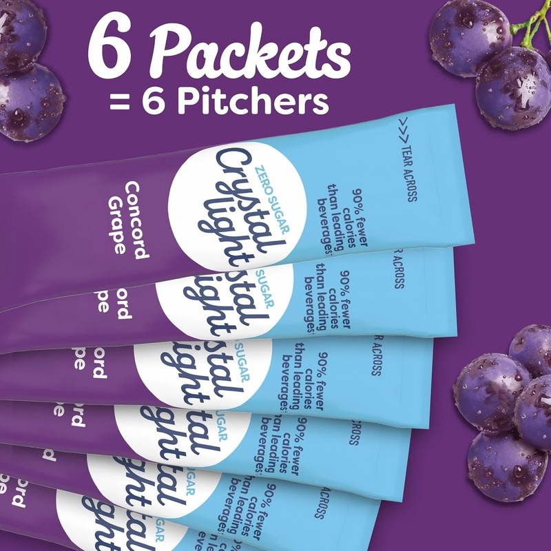 6 Count Concord Grape Drink Mix Packets - Easy to Prepare, Sugar-Free Hydration gallery