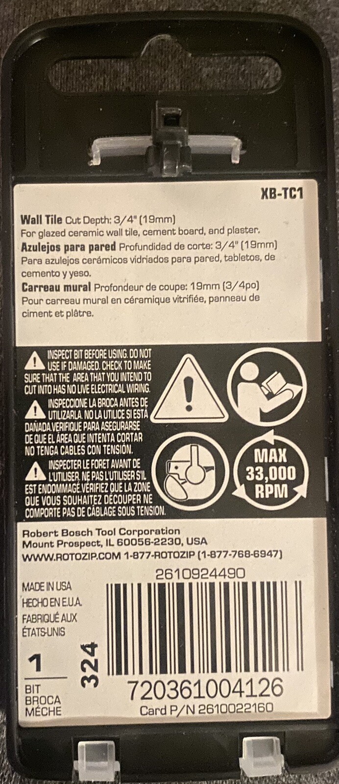 RotoZip XB-TC1, 5/32-in. CARBIDE Bit for Tile, Fiberock, Cement Board gallery