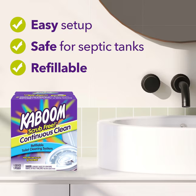 Kaboom Scrub Free Continuous Clean Toilet System Toilet Bowl Cleaner Kit gallery