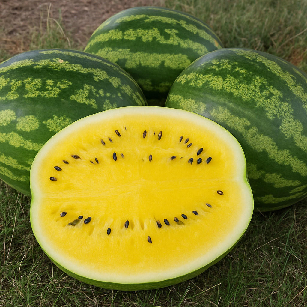 25 Yellow Watermelon Seeds - Heirloom Yellow Crimson Sweet - Organic NonGMO gallery
