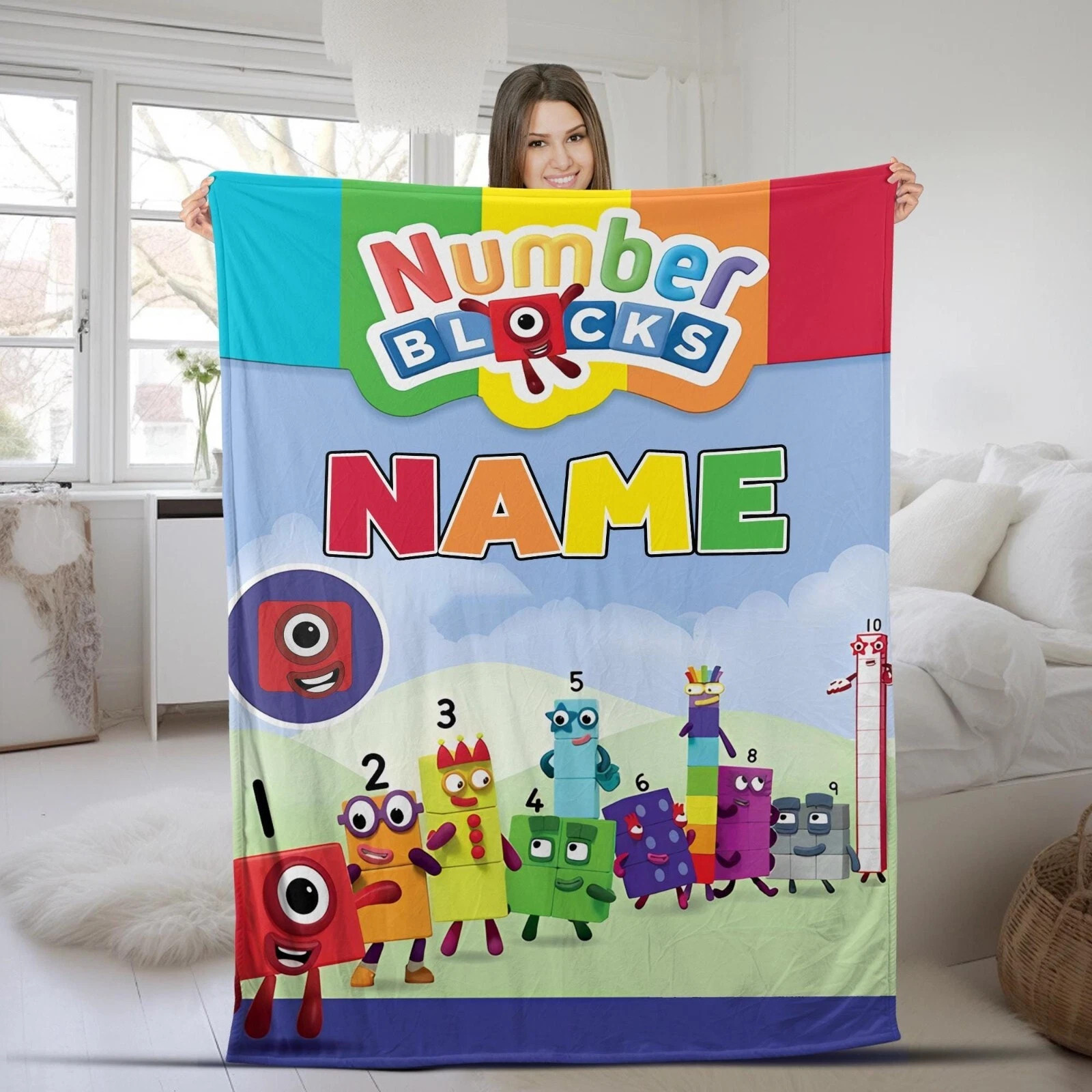 Personalized Numberblocks Quilt Blanket, Numberblocks Fleece Blanket gallery