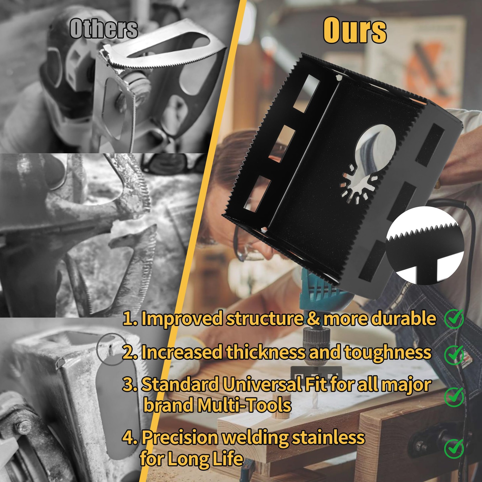 Square Slot Cutter, Upgrade Stainless Steel Drywall Outlet Cutter with Dewalt... gallery