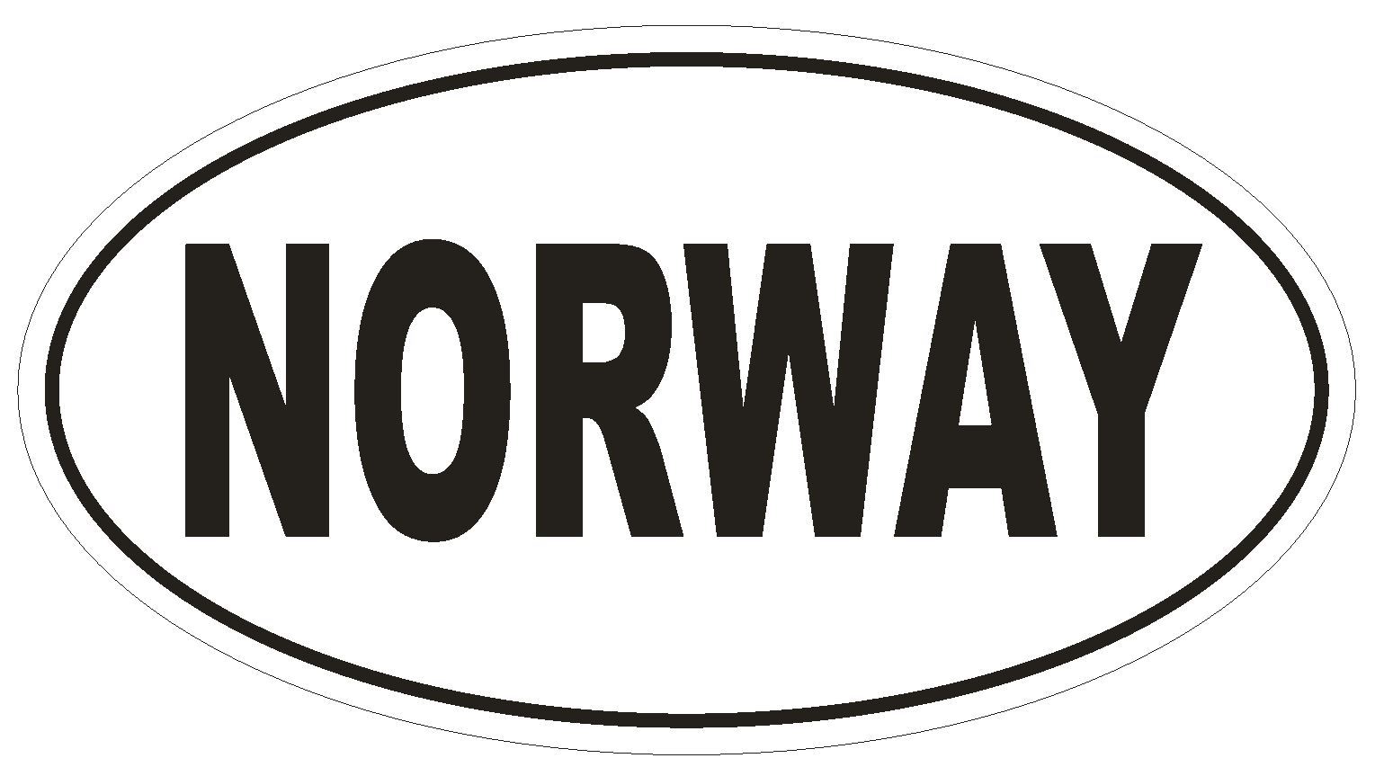 NORWAY Oval Bumper Sticker or Helmet Sticker D2120 Country Euro oval gallery