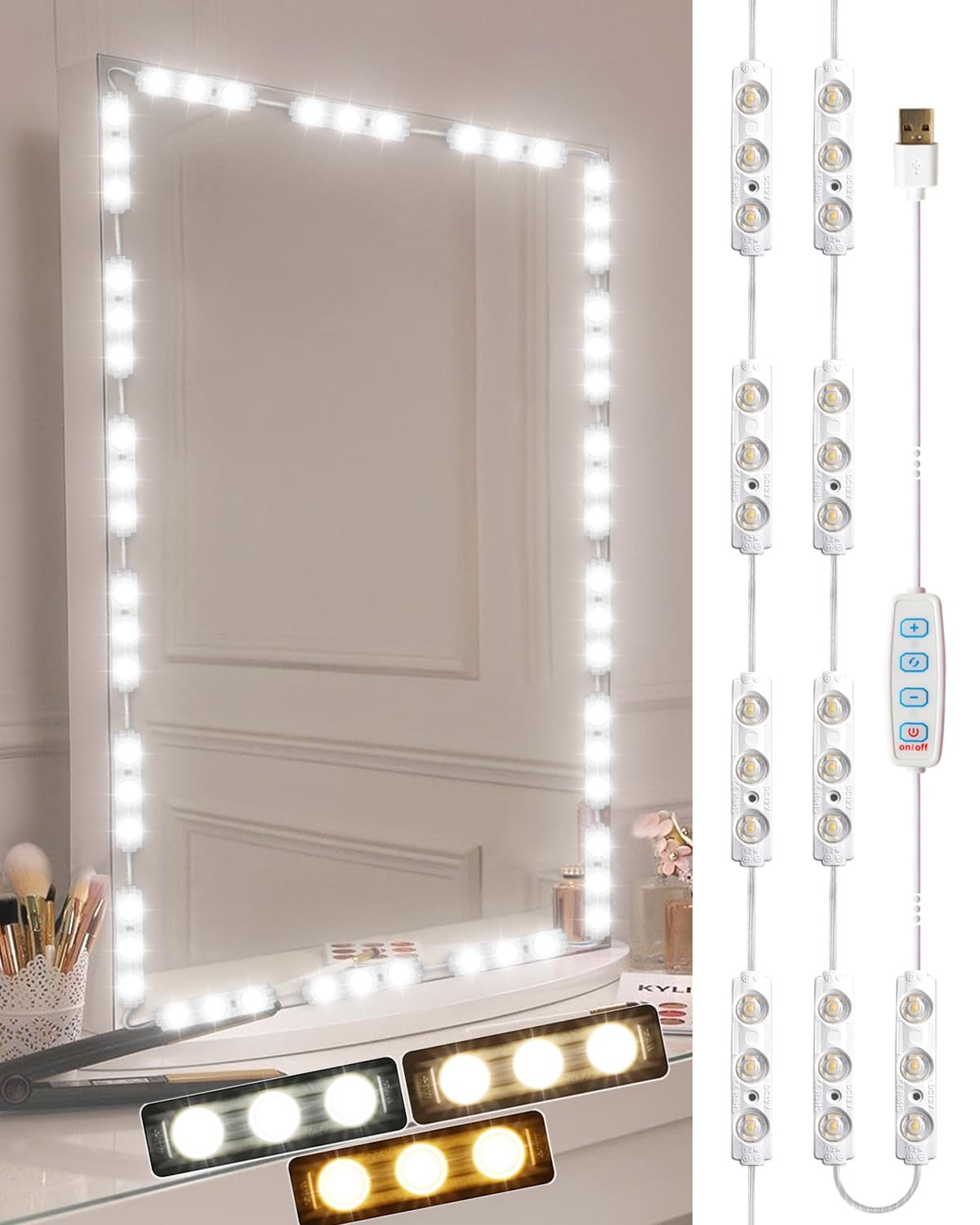 Vanity Lights for Mirror LED Makeup Light Strip 3 Color (Mirror Not Included) gallery