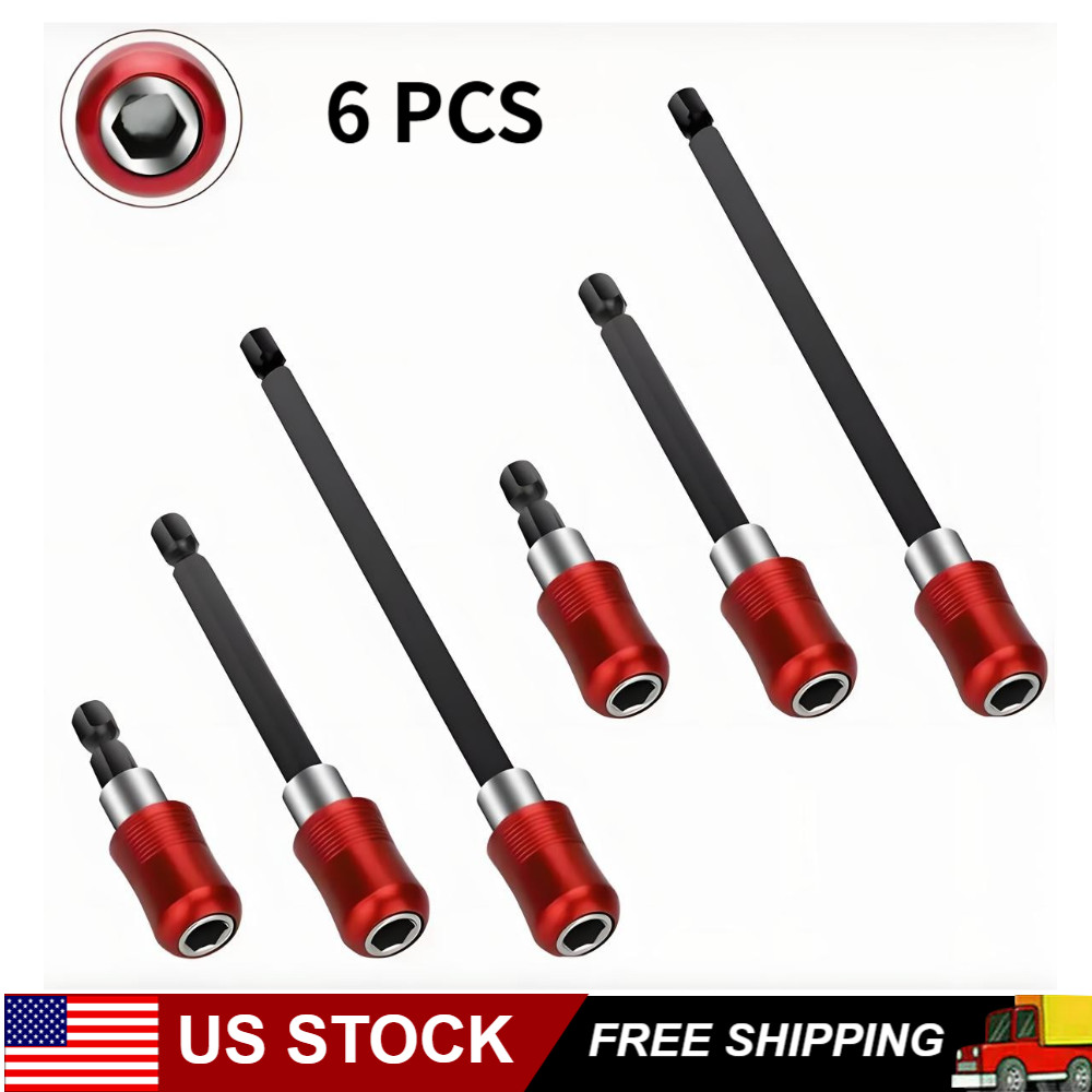 6 Pcs Hex Shank Quick Extension Holder Drill Kit For 1/4Inch Shank Dirver Bit US gallery