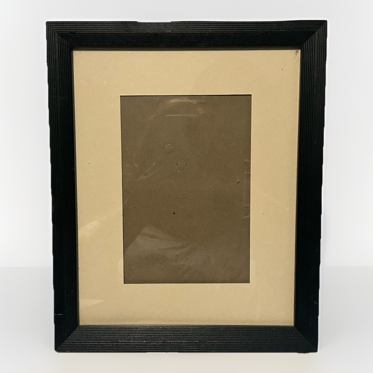 Vintage Rustic Wood Picture Frame•Black Beveled Wall Decor•8x10”•5x7” Matted•EUC gallery
