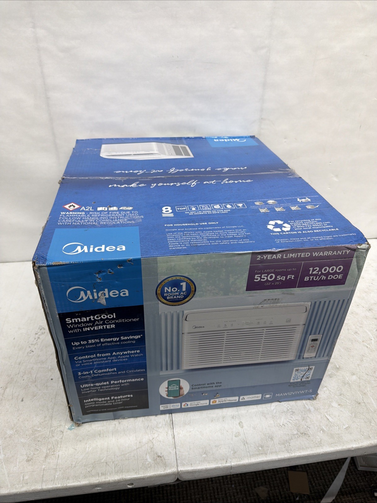 Midea 12,000 BTU Smart Inverter Window AC, Cools up to 550 Sq. Ft MAW12V1YWT-S gallery