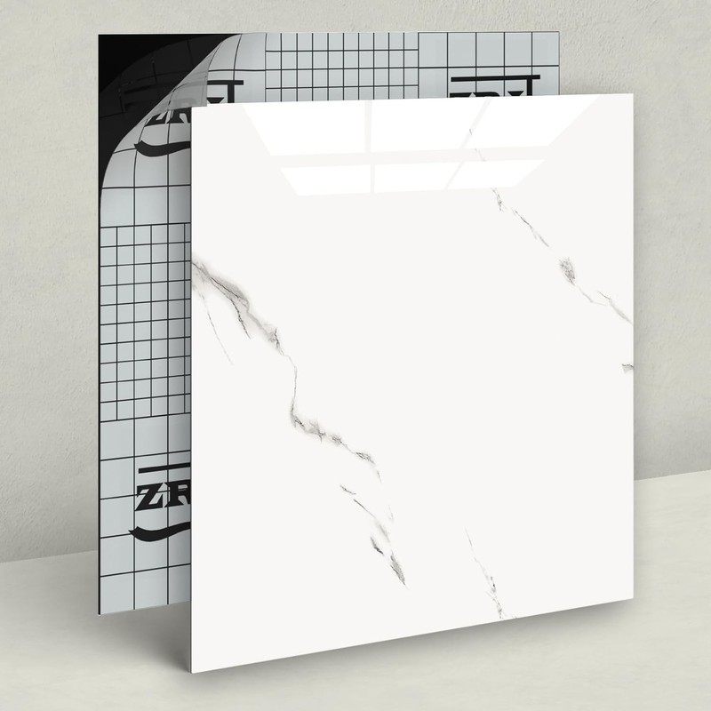 Versatile Peel and Stick Flooring - Polish White Marble, Easy Clean Removal gallery