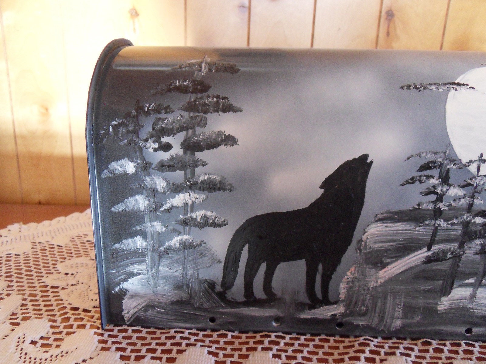wolf wolves hand painted Mailbox USPS standard size gallery
