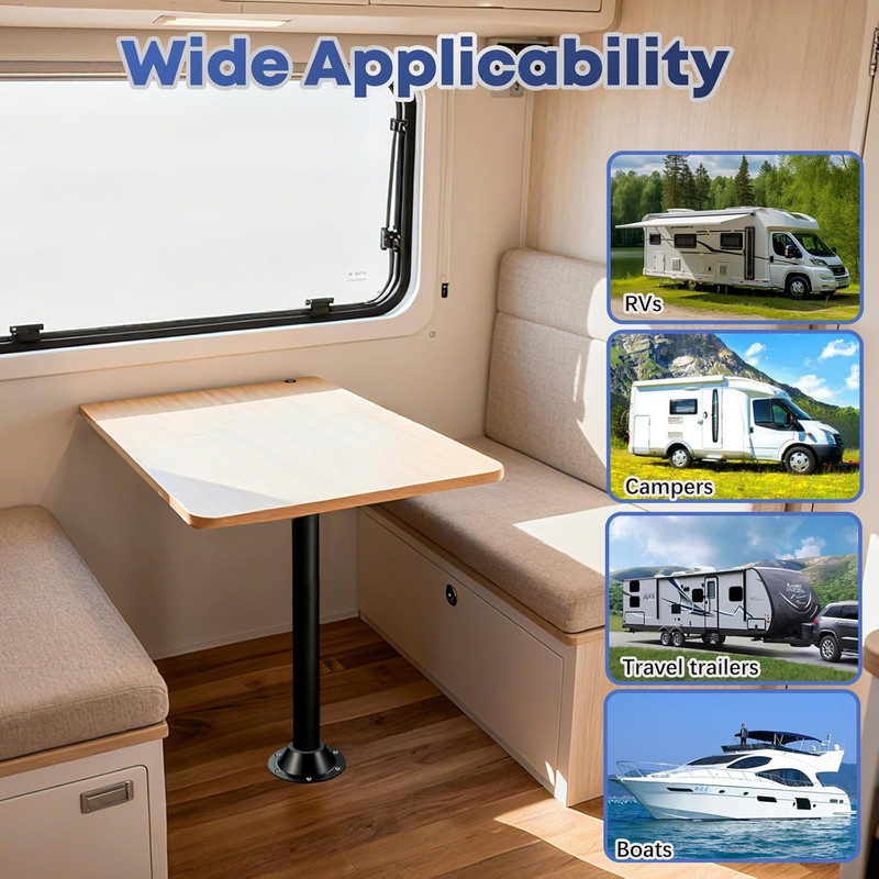 2 PCS Ultra-Sturdy RV Table Base Mount, Premium Plastic Camper Table Leg Replace gallery