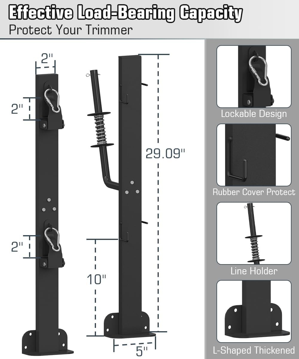 2 Place Weed Eater Rack for Open Trailer, Weedeater Rack with Lockable Hasp M... gallery