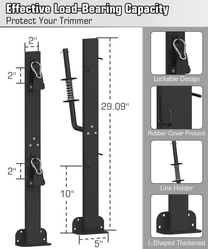 2 Place Weed Eater Rack for Open Trailer, Weedeater Rack with Lockable Hasp M... gallery
