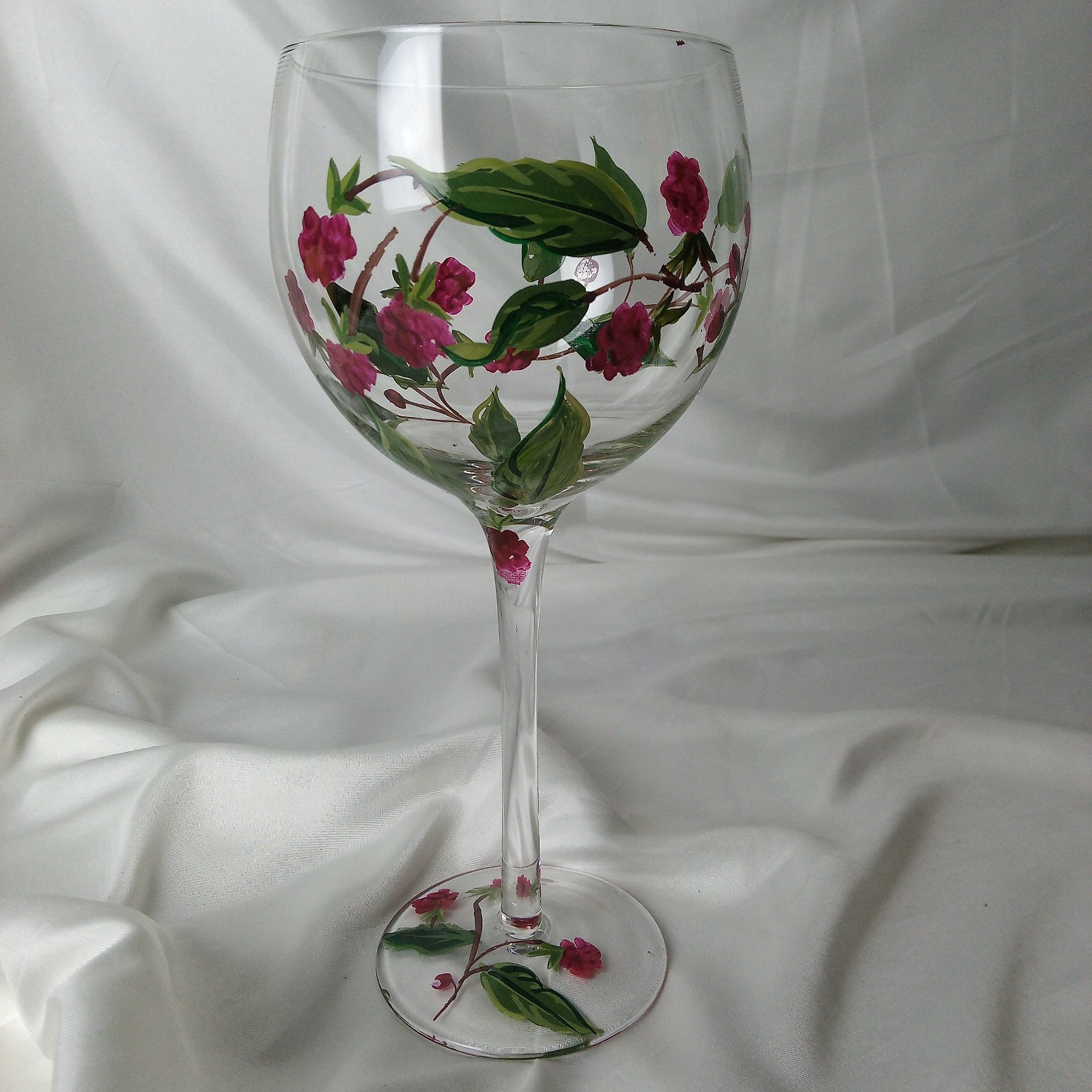 HAND PAINTED BERRIES AND VINE WINE GLASSES SET OF 4 gallery