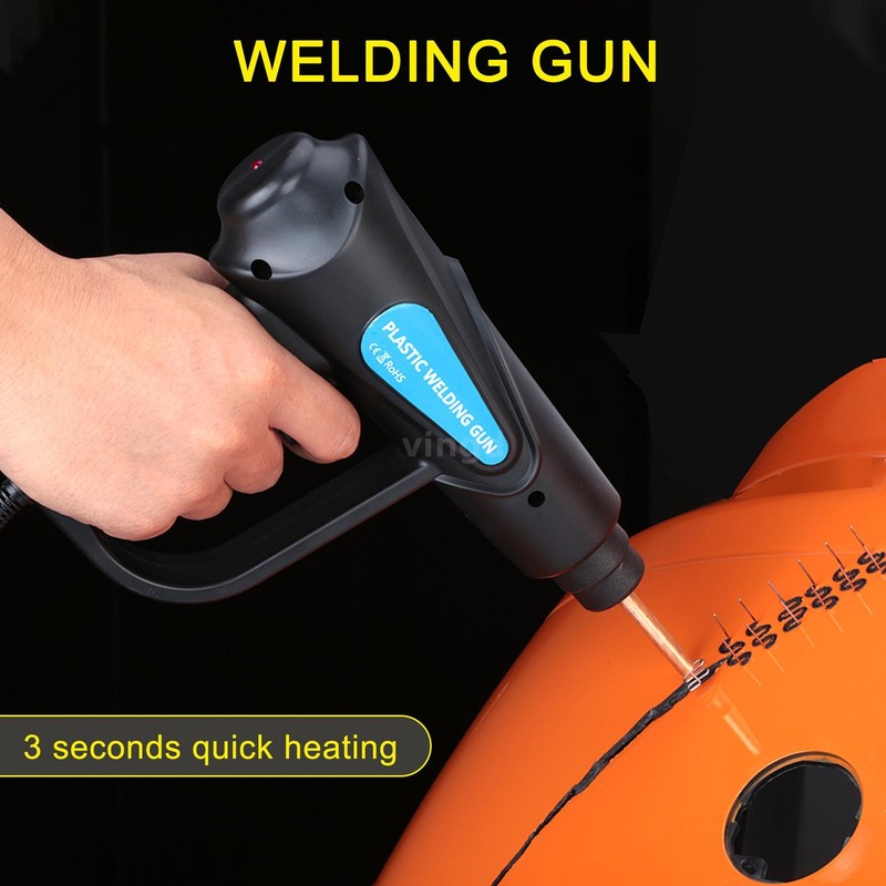 Plastic Welder Bumper Repair Kit Welding Gun Soldering Tool 200 Staples gallery
