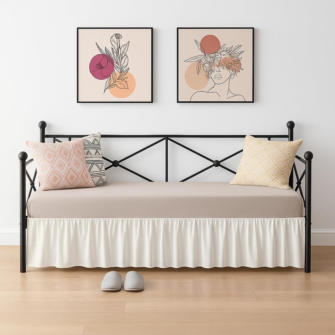 Slumber Sphere Ruffled Daybed Skirt Twin 18-21" Drop Microfiber Deep Pocket gallery