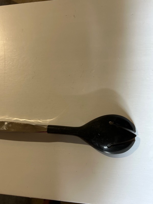Atticus Salad Fork Servers Black Stainless Steel Handle 12”L gallery