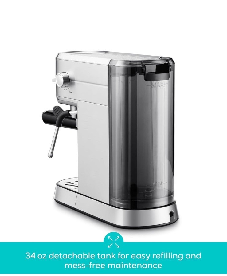 CASABREWS 20 Bar Compact Espresso Machine w/ Steam Milk Frother (CM5418) Silver gallery