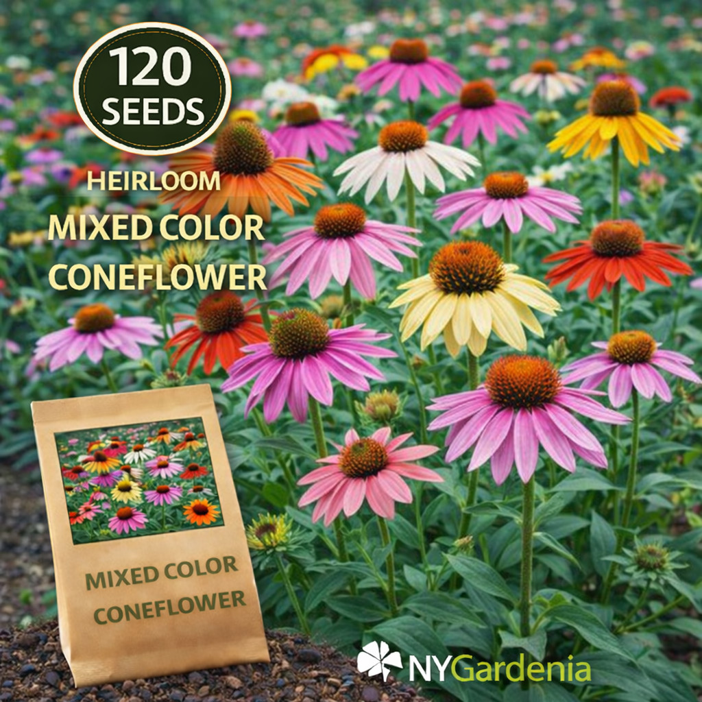 120 Mixed Color Coneflower Seeds Echinacea Heirloom Garden Easy Grow gallery