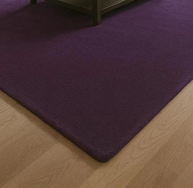 Solid Purple Hand Tufted Wool Rug for Bedroom & Living Room – Modern Minimalist gallery