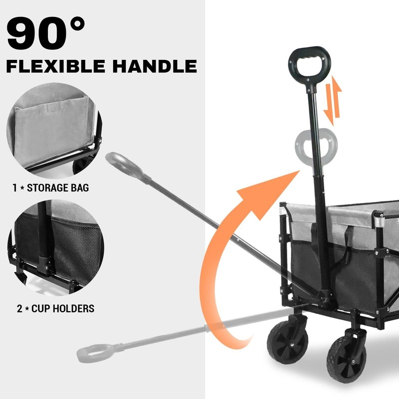 Foldable Collapsible Wagon 352LBS Capacity Large Wagons Carts Heavy Duty Outdoor gallery