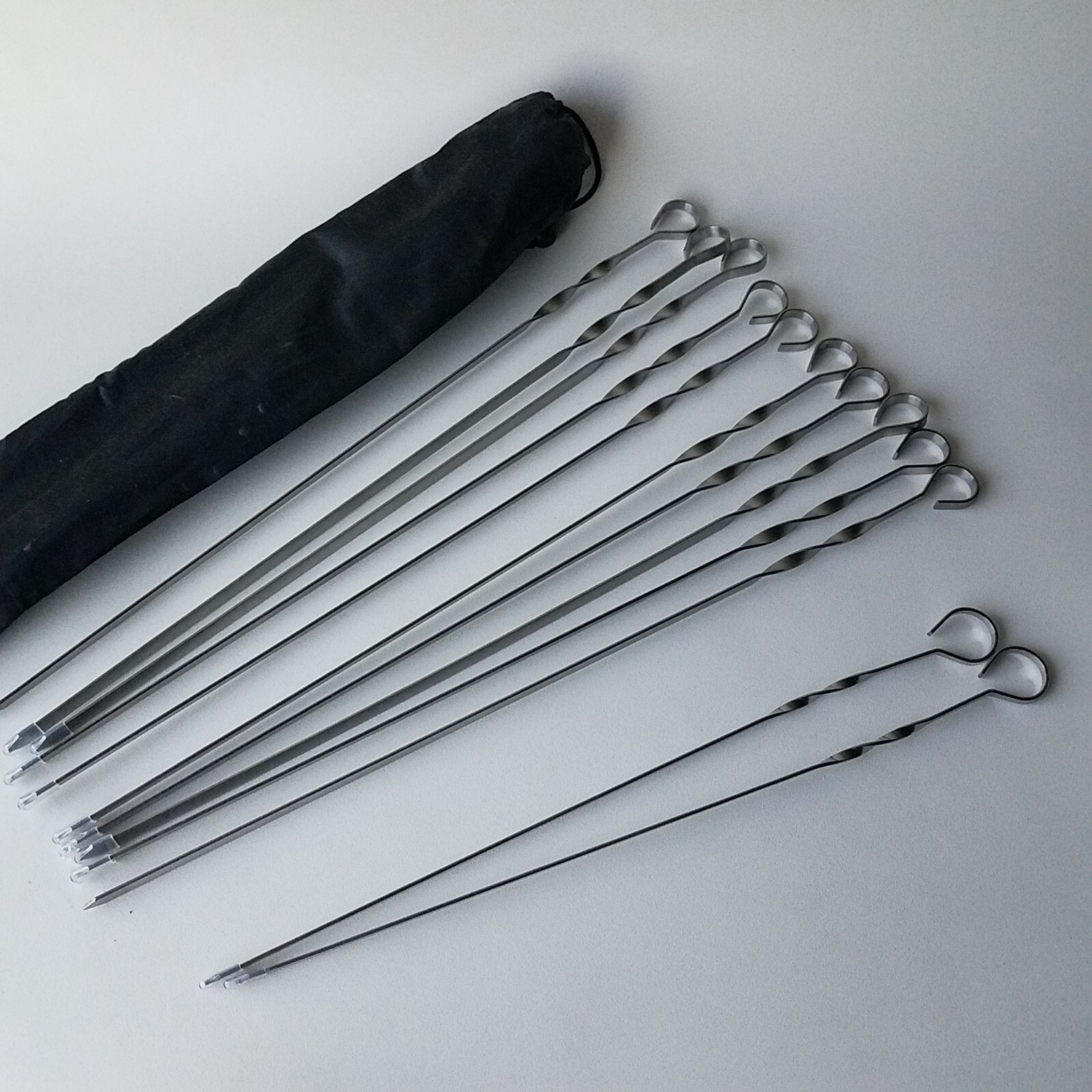 Barbecue Skewer Set Stainless Steel 12pcs 10-17 in 2-14 in gallery