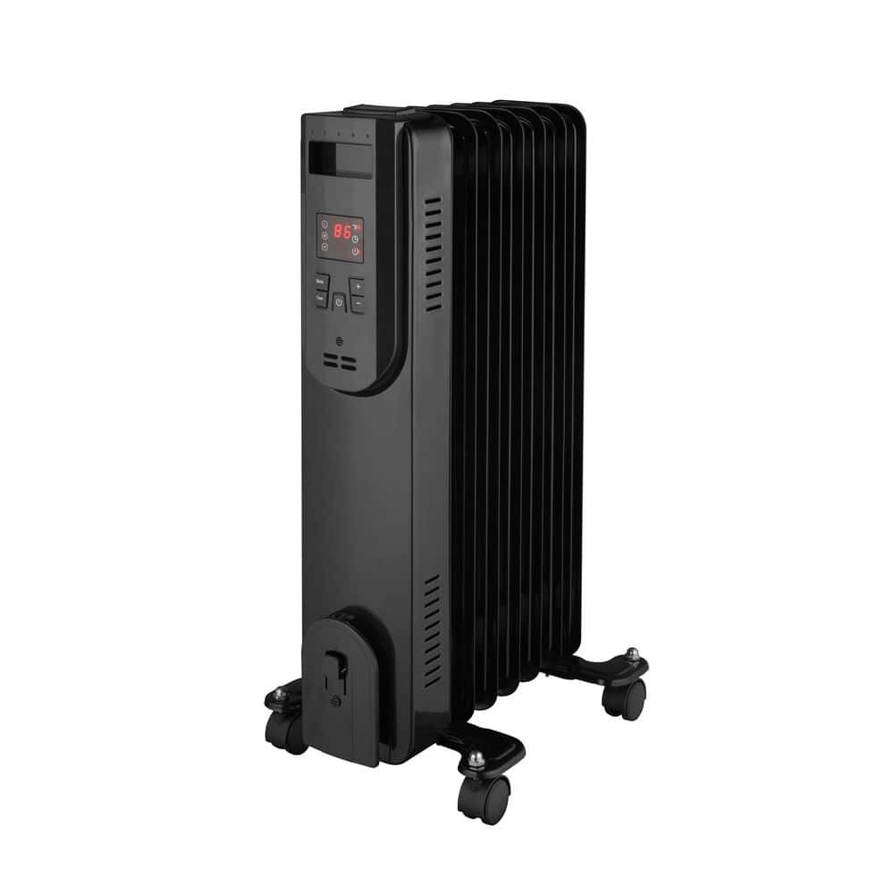 Konwin 1500W Oil Filled Radiator Space Heater Black Indoor w Remote Control gallery