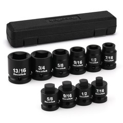 TecoTek 1/2″ Drive Pipe Plug Socket Set, Square Drive Socket, 10-Piece, SAE, 4