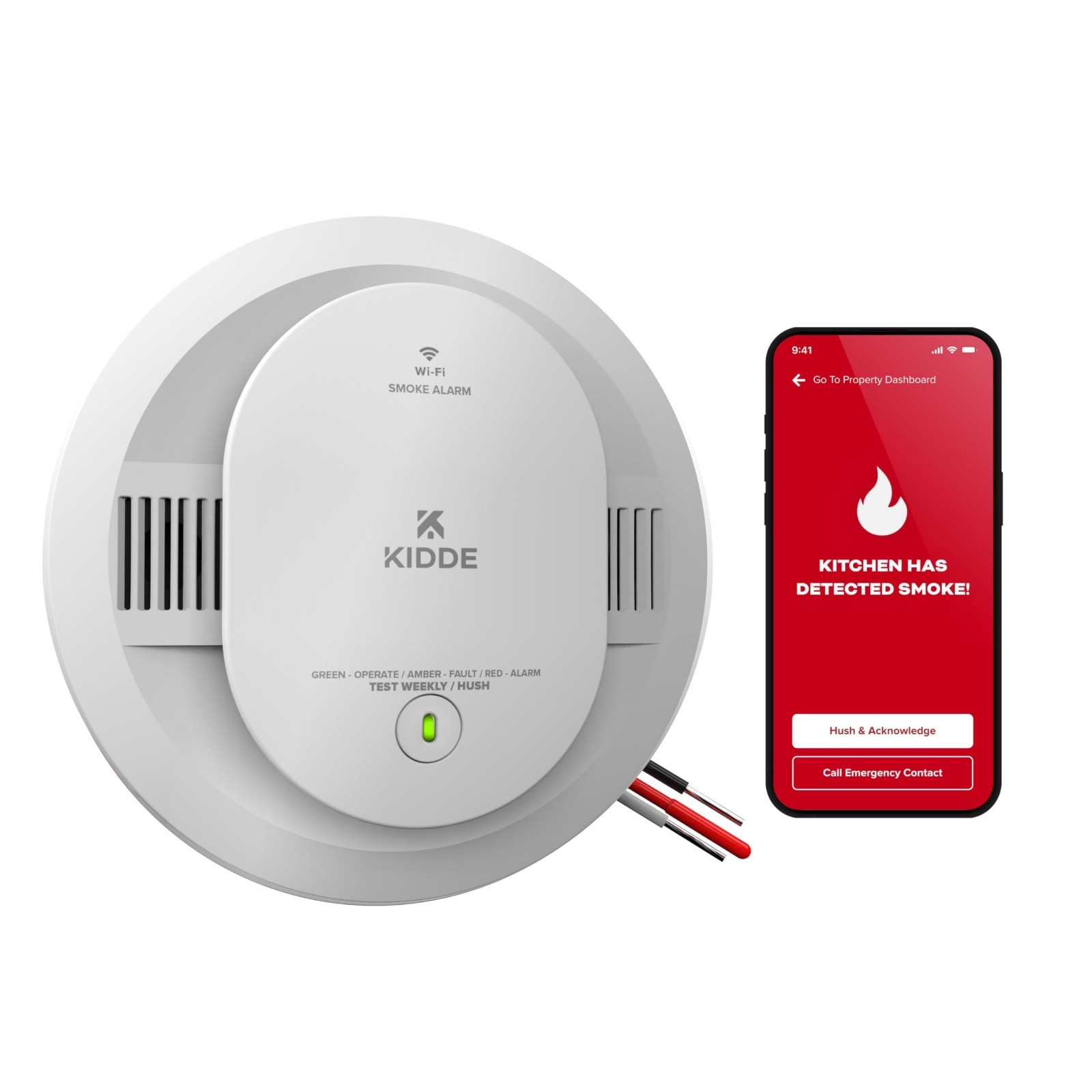 Kidde Hardwired Smart Smoke Detector App Enabled Interconnected Alarm AA Backup gallery