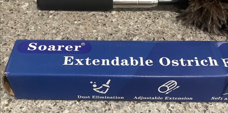 Extendable Ostrich Feather Duster 12-40 Inches Long Handle Reusable New in Box! gallery