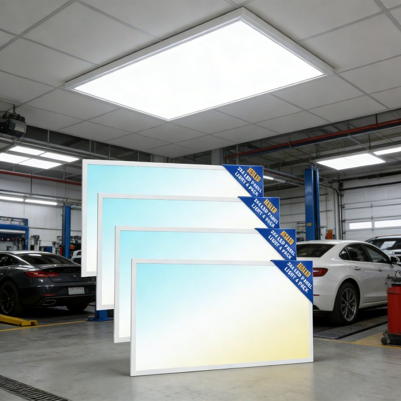 6PACK 2x4 LED Flat Panel Light Ceiling Fixture 5CCT 72W Dimmable for Office Shop gallery
