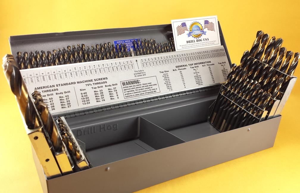 116 Pc Drill Bit Set Letter Number MOLYBDENUM M7 Lifetime Warranty Drill Hog® gallery