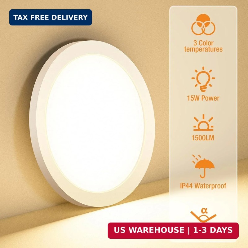 Flush Mount LED Ceiling Light Ultra Thin White 100W Eq 3000K-6500K Round Flat gallery