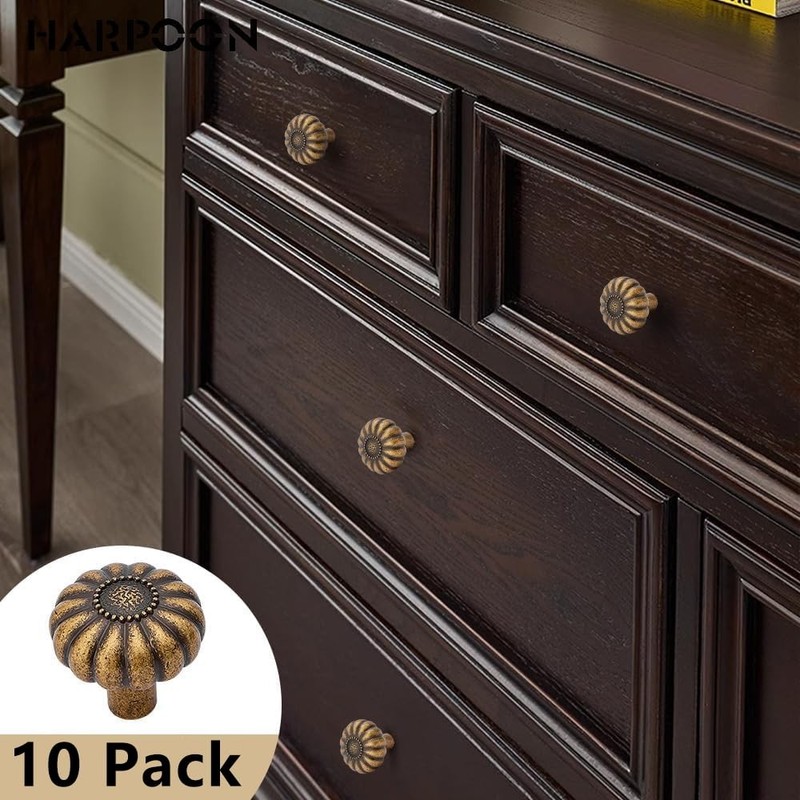Harpoon 10 Pack Cabinet Knobs Vintage Round Knob Kitchen Bar Cabinet Hardware gallery