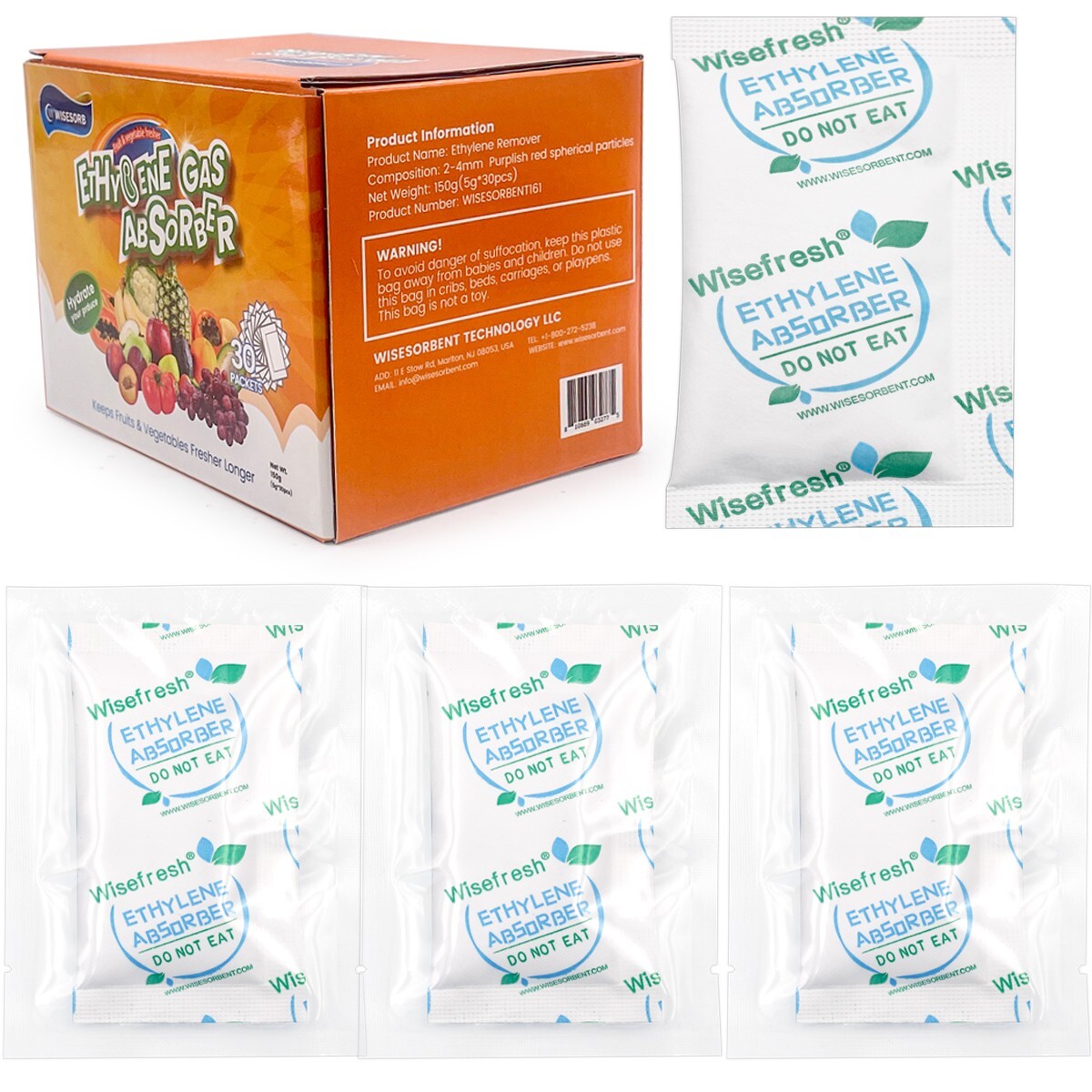 30PC 5g Ethylene Gas Absorber Packets, Vegetable & Fruit Fresh Produce Protector gallery