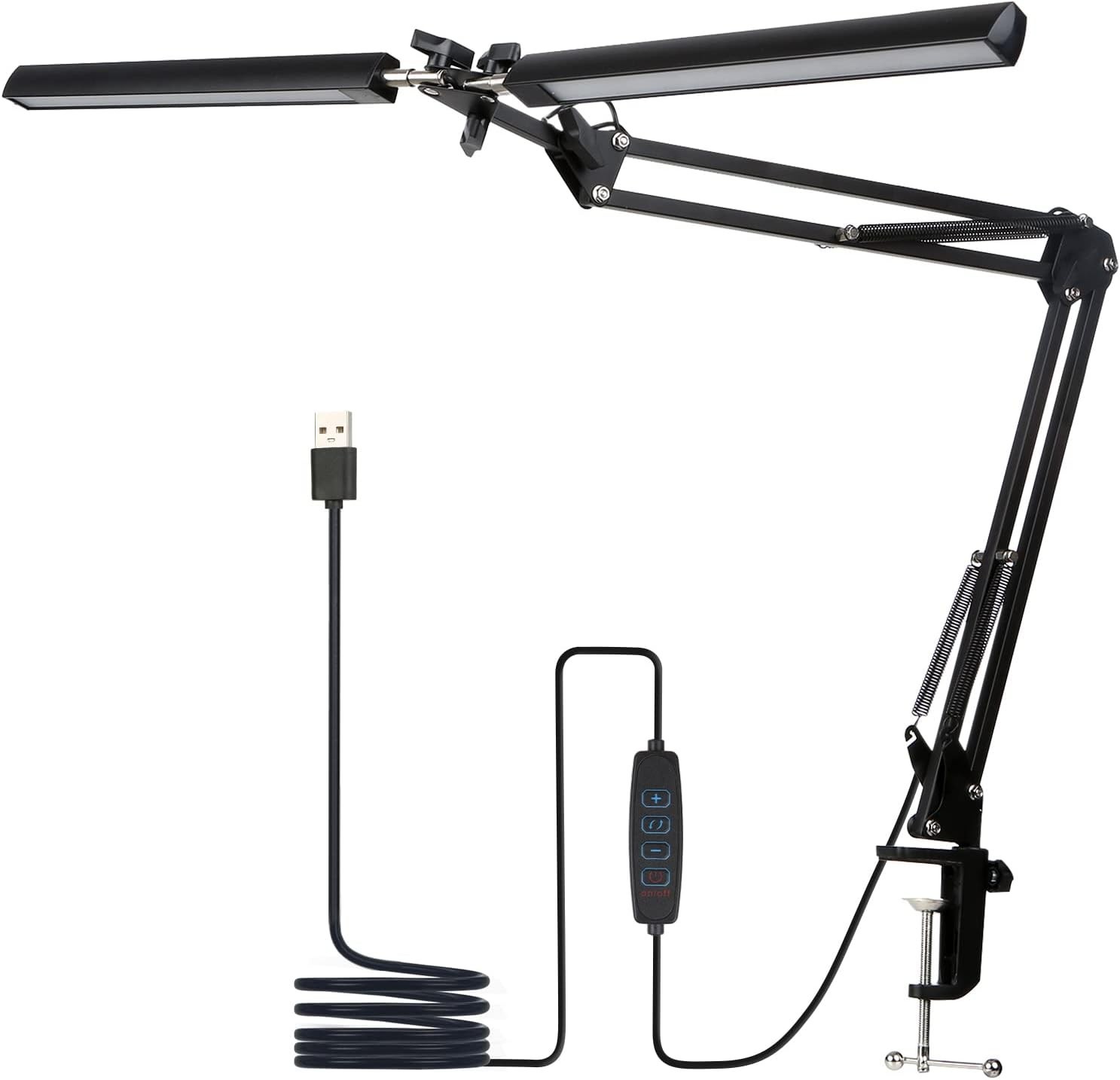 LED Desk Lamp Adjustable Swing Arm Lamp with Clamp Eye-Caring Reading Desk Light gallery