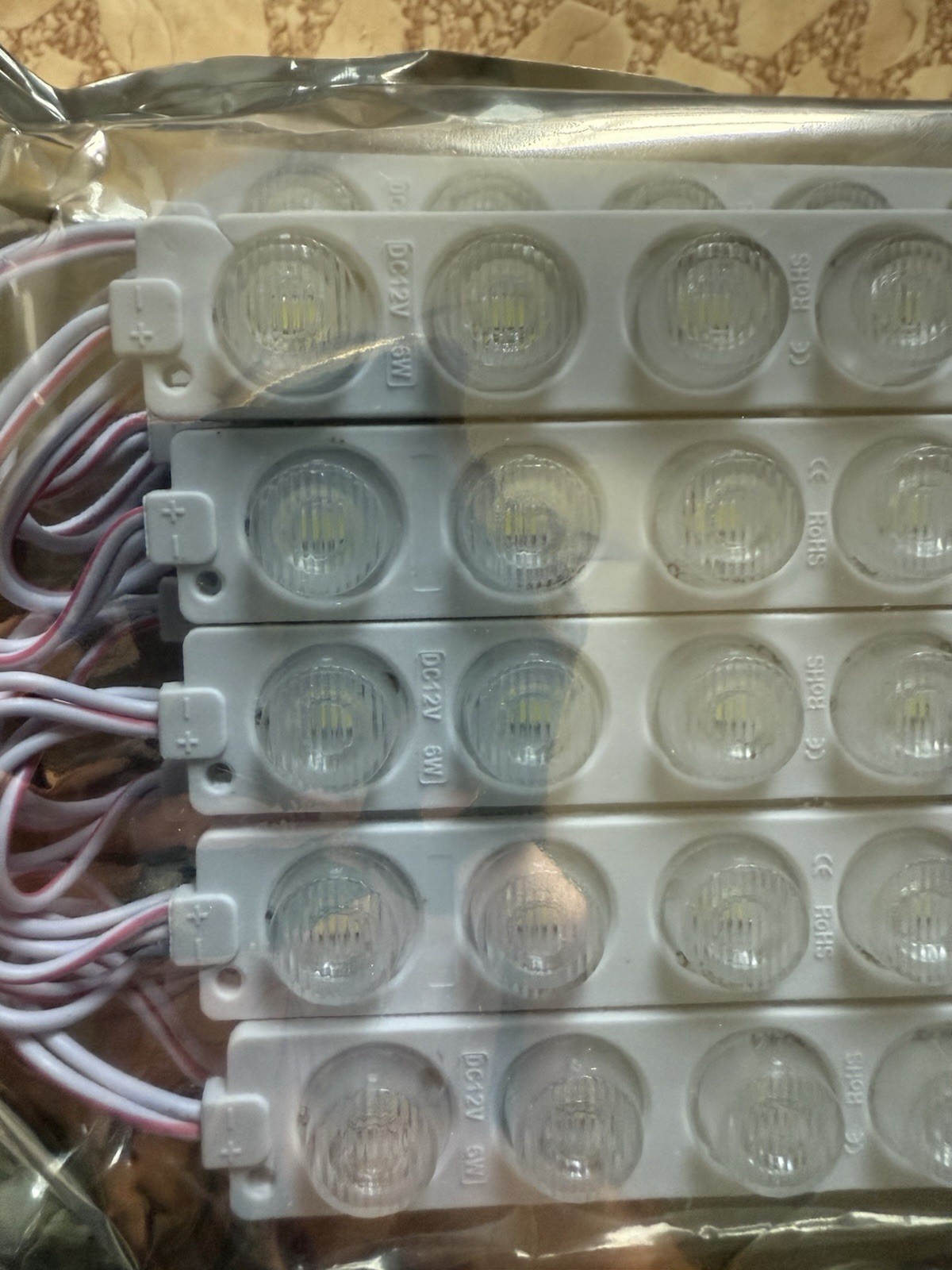 DC12V 6W 1x6 LED Module Cool White Waterproof Tape Adhesive 20 pack gallery