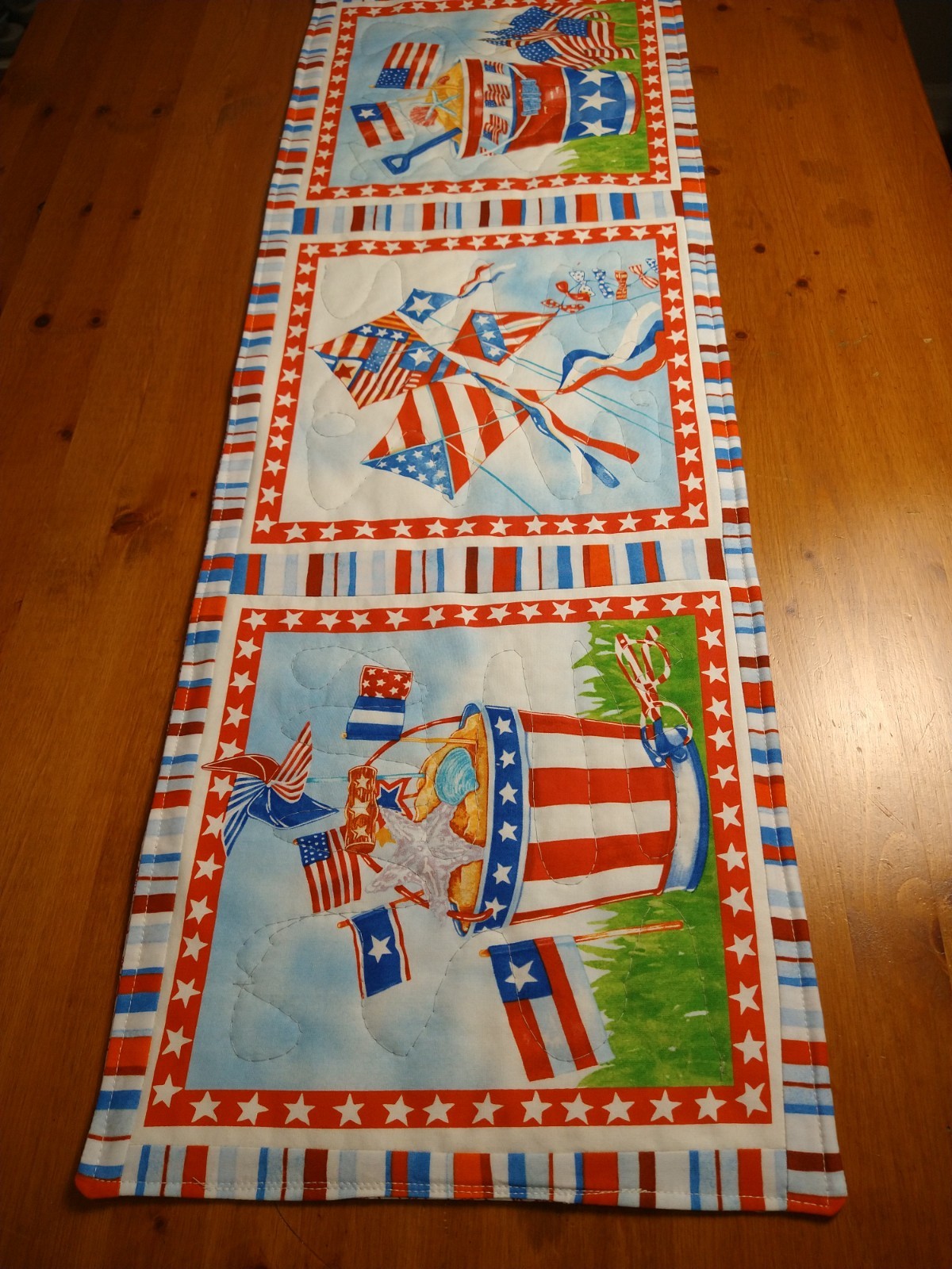 USA 250 th, July 4th Handmade Quilted Table Runner,35 x 12 inches Free Shipping gallery