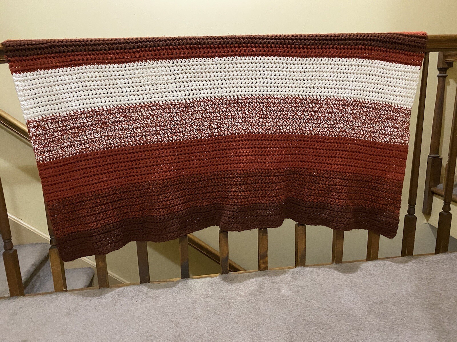 Chrocheted Blanket made In 1977. Approximately 60” X 54”. gallery